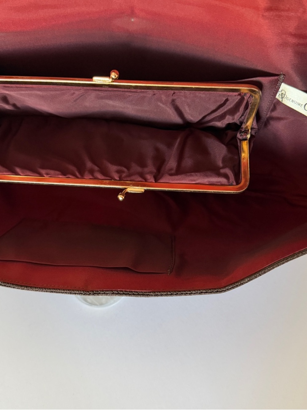 Vintage 1940's Corde Clutch with Lucite closure Brown Evening Bag - Picture 11 of 11